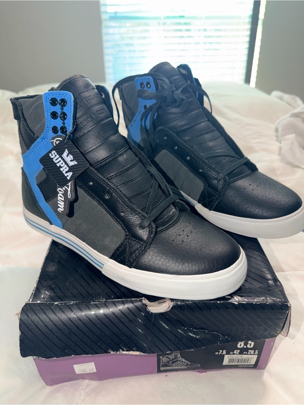 Supra Skytop Chad Muska Black Grey Blue - Size 8.5